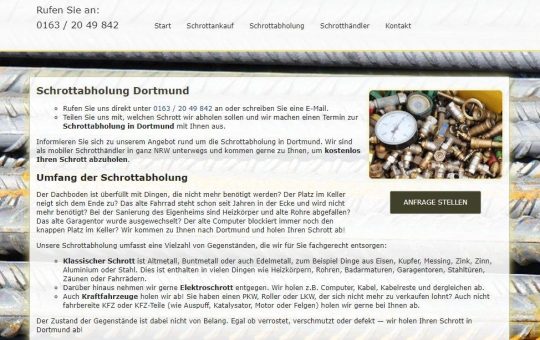 Schrottabholung Dortmund: Wir holen Schrott kostenlos in Dortmund und Umgebung ab