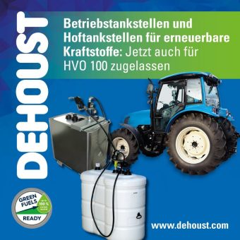 Vorratstanks von DEHOUST mit Zulassung für Green Fuels (HVO 100)