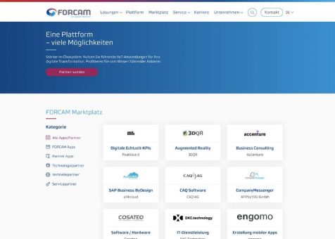 FORCAM Relaunch mit App-Marktplatz für die Industrie
