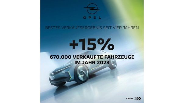 Opel steigert weltweiten Absatz 2023 um starke 15 Prozent