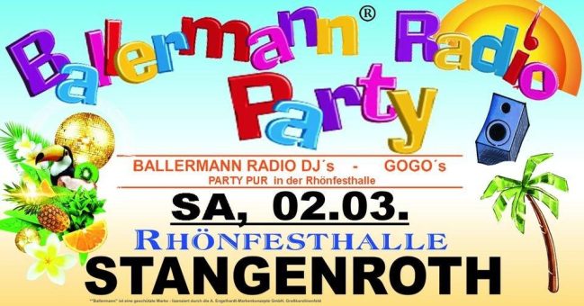 Eventtipp für alle Partygänger: Die beliebte Ballermann Radio Party in Stangenroth