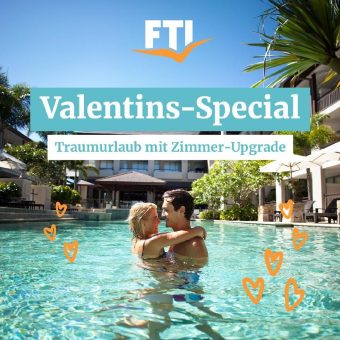 Zum Valentinstag schenkt FTI Paaren ein Zimmerupgrade