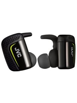 Vollkommen kabelloser Bluetooth-Kopfhörer von JVC: Der neue HA-ET90BT bietet dank Akku-Transportbox und Smartphone-App einen einzigartigen Hör- und Bedienungskom-fort