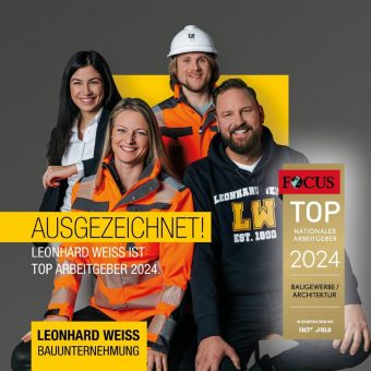 1. Platz beim FOCUS TOP-Arbeitgeber Bau