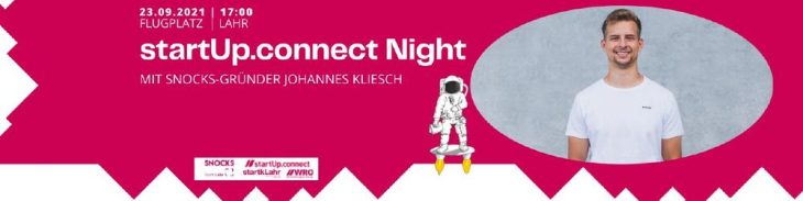 Am Flughafen Lahr lebt der Gründergeist auf: Erleben Sie SNOCKS-Gründer Johannes Kliesch live bei StarttUp.Connect -Night