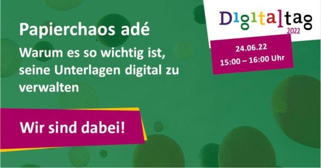Onlinevortrag zur Relevanz der digitalen Dokumentenverwaltung am 24.Juni 2022