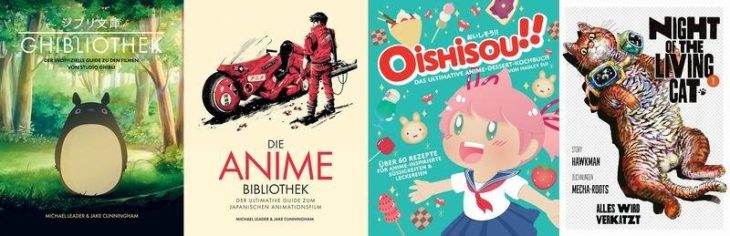 Die Ghibliothek, Die Anime-Bibliothek und Oishisou!! Das Anime Dessert-Kochbuch … und die Katzenapokalypse!