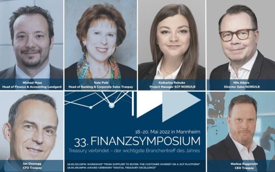 Supply Chain Finance Anbieter Traxpay, NORD/LB and Landgard on stage beim 33. Finanzsymposium 2022 in Mannheim