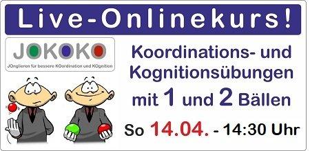 Kostenfreie Live-Online-Jonglierkurse am Sonntag, 14. April um 14:30 Uhr und 16:00 Uhr