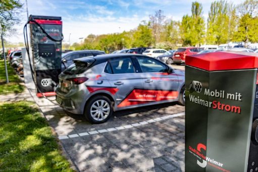 Mobil mit WeimarStrom: Dreifache Ladesäulen-Verstärkung für den Hermann-Brill-Platz