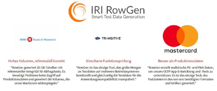 ❌ Hochwertiges TDM ❌ IRI RowGen liefert realistische und sichere Testdaten ohne Datenschutzbedenken ❗