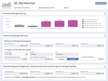 Beitragsentlastungsrechner verbessert und in neuem Design