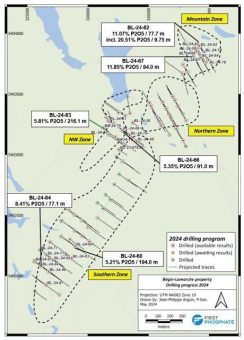 First Phosphate bestätigt einen weiteren hochgradigen Abschnitt von 11,85 % magmatischem Phosphat über 84 Meter ab der Oberfläche auf seinem Bégin-Lamarche Projekt in Saguenay-Lac-St-Jean, Quebec, Kanada