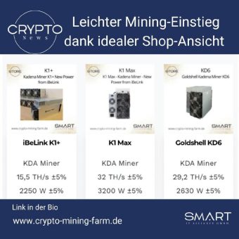 Crypto Mining Shop: Leichter Mining-Einstieg dank idealer Shop-Ansicht