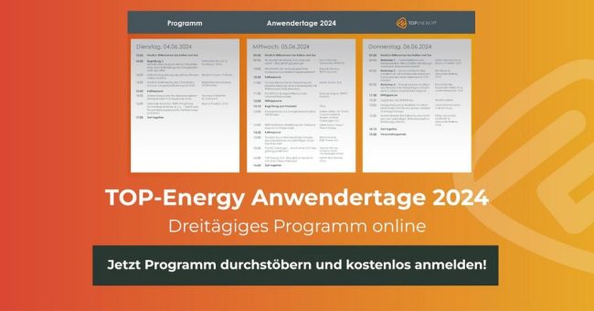 TOP-Energy-Anwendertage 2024: Gemeinsam für eine nachhaltige Energiewende