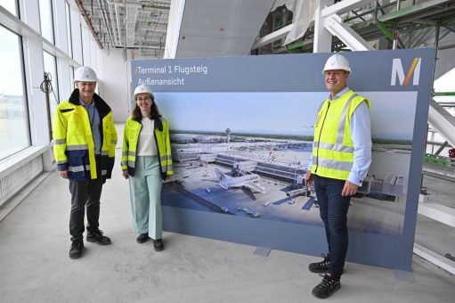 Aufenthaltsqualität und Nachhaltigkeit im Fokus: Flughafen München präsentiert Baufortschritt am neuen Flugsteig des Terminal 1