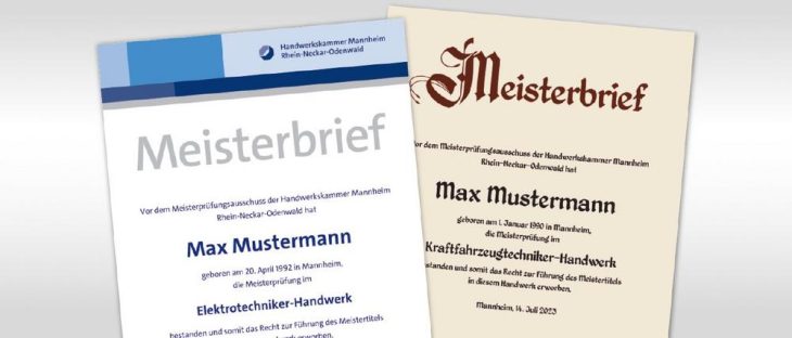 Back to the roots: Der Meisterbrief im traditionellen Look kommt wieder in Mode