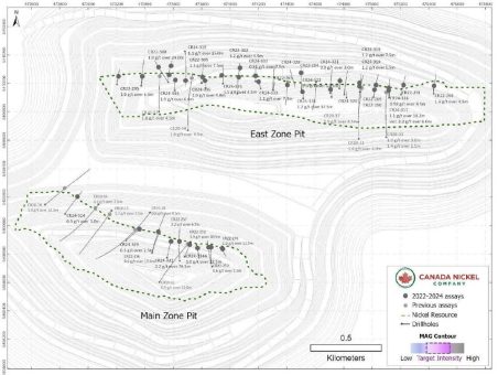 Canada Nickel gibt die Ergebnisse der   Infill-Bohrkampagne in der PGM-Zone Crawford bekannt
