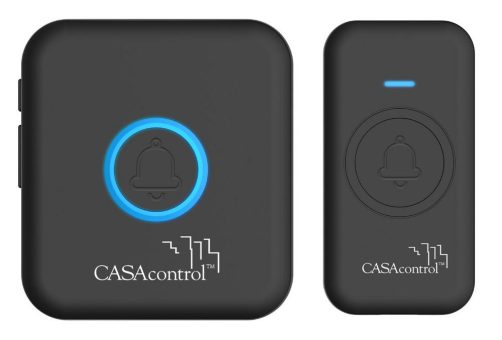 CASAcontrol Funk-Klingel-Taster & Steckdosen-Empfänger FTK-170, 64 Melodien, IP56, schwarz