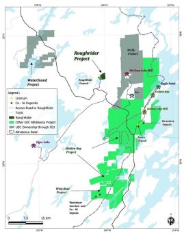 Uranium Energy Corp durchschneidet 12,7% eU3O8 auf 7,2 Metern, 850 m nordöstlich der Lagerstätte Roughrider