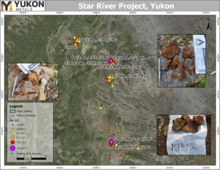Yukon Metals erhält Bonanza-Goldgehalte mit bis zu 101 g/t sowie Silbergehalte von bis zu 1940 g/t aus mehreren Bereichen bei Star River