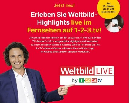 1-2-3.tv präsentiert Weltbild-Highlights live im Fernsehen