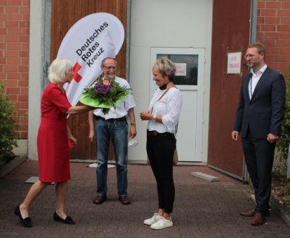 Blumen nach der 60.000 Impfung