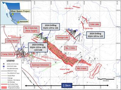 Equity Metals meldet 431 g/t AgÄq über 7,6 Meter und 710 g/t AgÄq über 3,3 Meter aus dem Herbstbohrprogramm im Konzessionsgebiet Silver Queen, BC