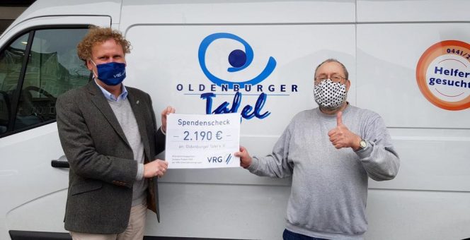 Spende für die Oldenburger Tafel von Mitarbeitern der VRG Unternehmensgruppe