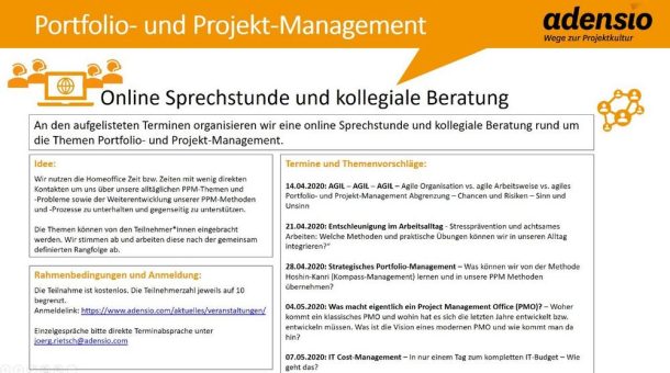 Projektportfolio-Management Online-Sprechstunde