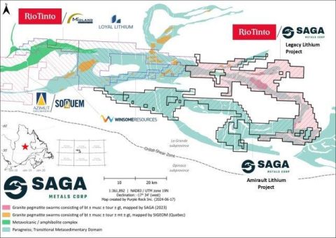 SAGA Metals informiert über die Fortschritte auf dem von Rio Tinto betriebenen Projekt Legacy Lithium, auf das Rio Tinto eine Option besitzt