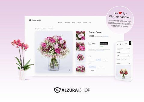Blumenläden können ALZURA Shop 6 Monate kostenlos nutzen