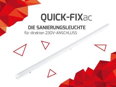 QUICK-FIXac von DOTLUX: Die Sanierungsleuchte für direkten 230V-Anschluss