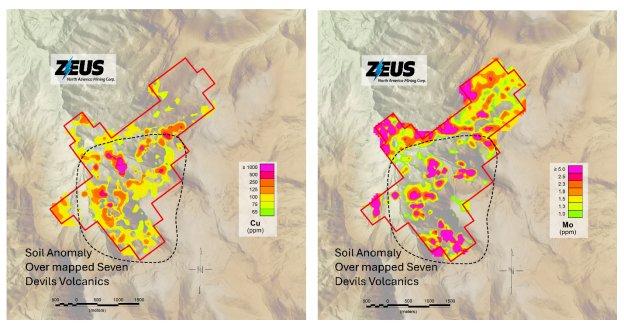 Zeus North America Mining Corp. grenzt eine Kupfer- und Molybdän-Bodenanomalie von über 741 Acres auf Cuddy Mountain in Idaho ab