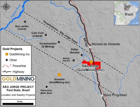 GoldMining Inc. startet Explorationsprogramm 2025, Projekt São Jorge, Brasilien