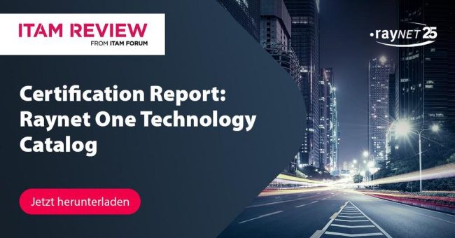Raynet One Technology Catalog erhält ITAM Review-Zertifizierung für umfassende Datennormalisierung und -anreicherung