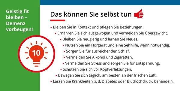 „Geistig fit bleiben – mit 10 Maßnahmen Demenz vorbeugen“