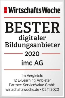 WirtschaftsWoche zeichnet imc als besten E-Learning Anbieter aus