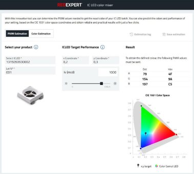 Würth Elektronik präsentiert ICLED Color Calculator