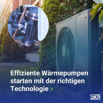 Sicherheit, Effizienz und Nachhaltigkeit: SIKA Vortex-Durchflusssensor und Gassensor für Wärmepumpen mit R290