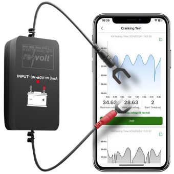 Lescars Kfz-Batterie-Wächter mit Bluetooth, App, für Batterien mit 6 – 48 Volt