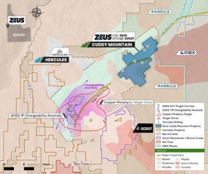 Zeus North America Mining Corp. definiert Bohrziele hoher Priorität bei Cuddy Mountain