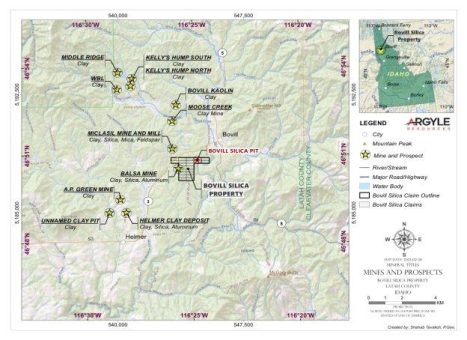 Argyle Resources Corp. kündigt erste Explorationsphase auf den Siliziumdioxidprojekt-Claims Bovill in Idaho an