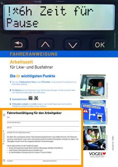 Aktualisiert: Fahreranweisung Arbeitszeit für Lkw- und Busfahrer