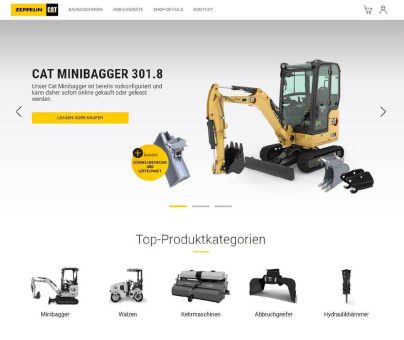 Per Mausklick Baumaschinen plus Anbaugeräte kaufen