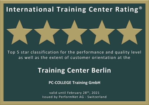 International Training Center Rating® – PC-COLLEGE erhält Auszeichnung