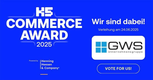 GWS bewirbt sich mit gevis COMMERCE | FORESIGHT für den K5 COMMERCE AWARD