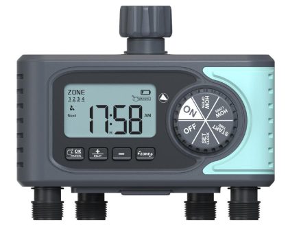 Royal Gardineer Digitaler Bewässerungscomputer BWC-300 mit Display, 4 Zonen, programmierbar