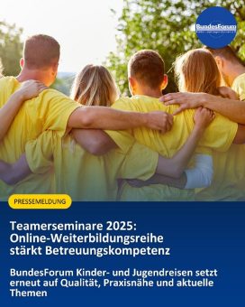 Teamerseminare 2025: Online-Weiterbildungsreihe stärkt Betreuungskompetenz auf Kinder- und Jugendreisen