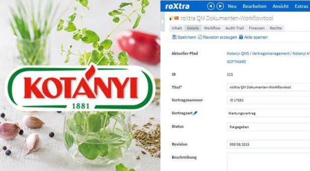 Innovative Dokumentenlenkung mit der Software roXtra bei Kotányi
